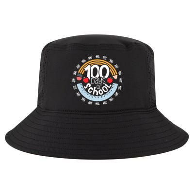 100th Day Of School Teacher 100 Days Smarter Pencil Ruler Cool Comfort Performance Bucket Hat