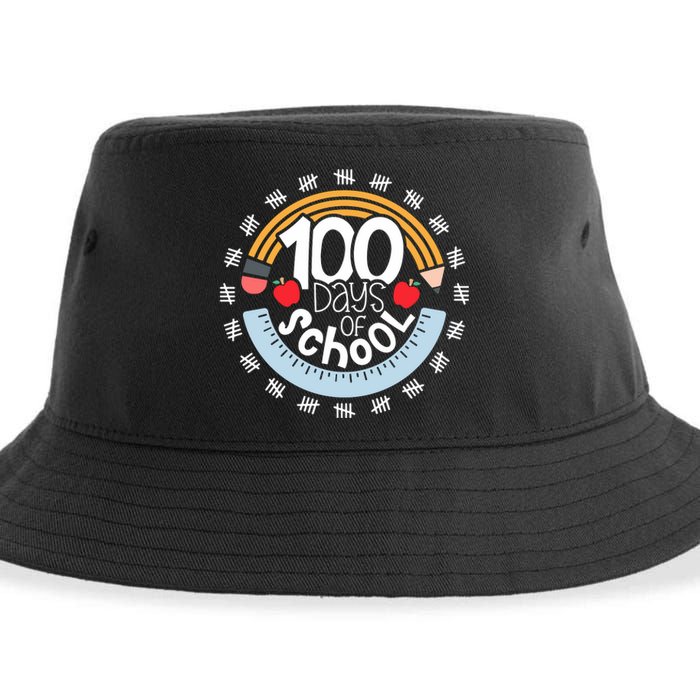 100th Day Of School Teacher 100 Days Smarter Pencil Ruler Sustainable Bucket Hat