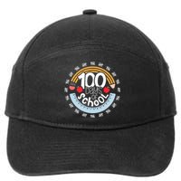 100th Day Of School Teacher 100 Days Smarter Pencil Ruler 7-Panel Snapback Hat