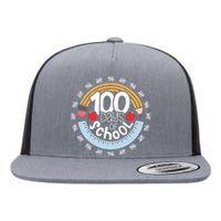 100th Day Of School Teacher 100 Days Smarter Pencil Ruler Flat Bill Trucker Hat