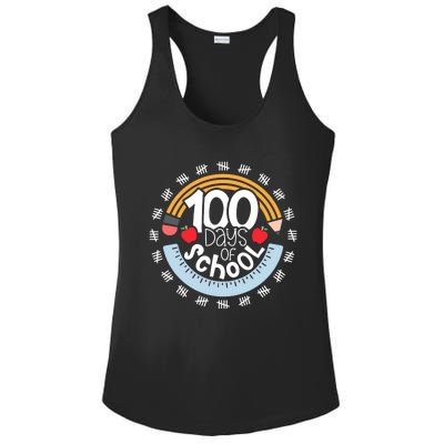 100th Day Of School Teacher 100 Days Smarter Pencil Ruler Ladies PosiCharge Competitor Racerback Tank