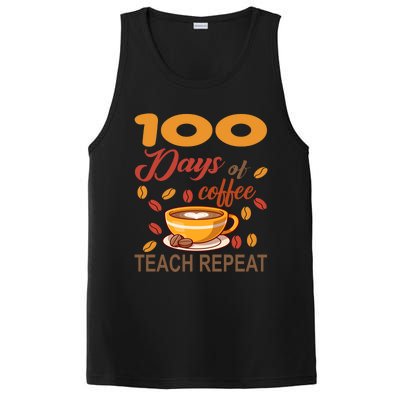 100 Days Of Coffee Teach Repeat Teacher 100 Days Of School Gift PosiCharge Competitor Tank