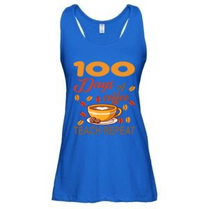 100 Days Of Coffee Teach Repeat Teacher 100 Days Of School Gift Ladies Essential Flowy Tank