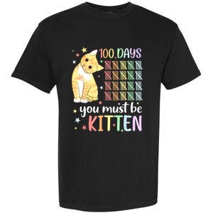 100th Day Of School Cat You Must Be Kitten Student Garment-Dyed Heavyweight T-Shirt