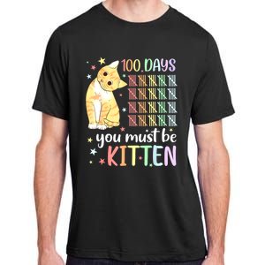 100th Day Of School Cat You Must Be Kitten Student Adult ChromaSoft Performance T-Shirt