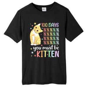 100th Day Of School Cat You Must Be Kitten Student Tall Fusion ChromaSoft Performance T-Shirt