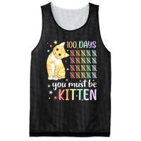 100th Day Of School Cat You Must Be Kitten Student Mesh Reversible Basketball Jersey Tank