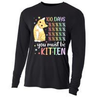 100th Day Of School Cat You Must Be Kitten Student Cooling Performance Long Sleeve Crew