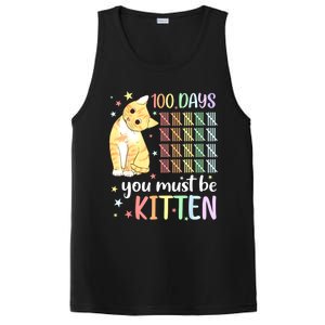 100th Day Of School Cat You Must Be Kitten Student PosiCharge Competitor Tank