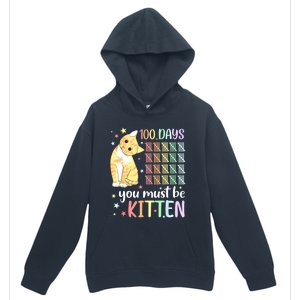 100th Day Of School Cat You Must Be Kitten Student Urban Pullover Hoodie