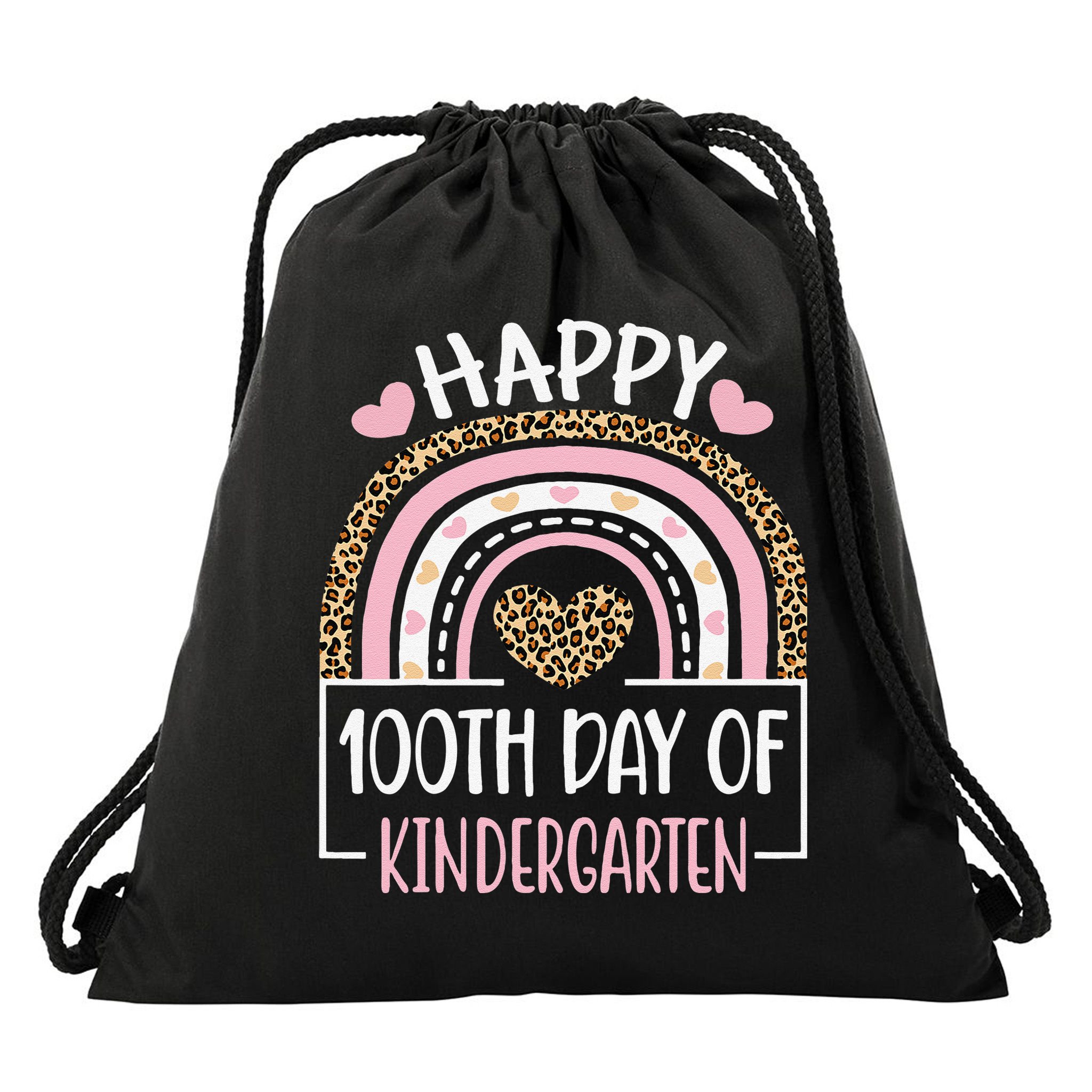 100th Day Of Kindergarten Funny 100 Days Of School Teacher Drawstring Bag