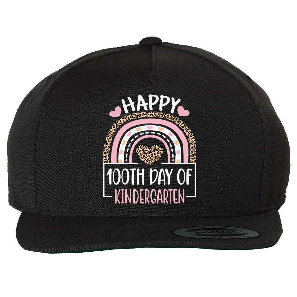 100th Day Of Kindergarten Funny 100 Days Of School Teacher Wool Snapback Cap