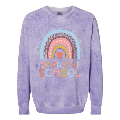 100th Day Of School Teachers 100 Days Smarter Rainbow Wo Colorblast Crewneck Sweatshirt