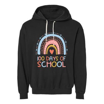 100th Day Of School Teachers 100 Days Smarter Rainbow Wo Garment-Dyed Fleece Hoodie