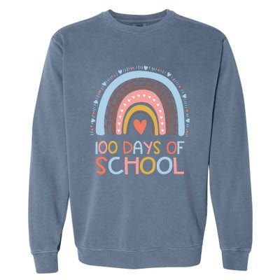 100th Day Of School Teachers 100 Days Smarter Rainbow Wo Garment-Dyed Sweatshirt