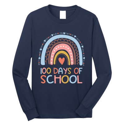 100th Day Of School Teachers 100 Days Smarter Rainbow Wo Long Sleeve Shirt