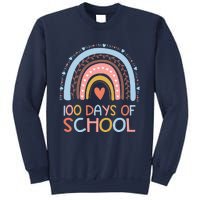 100th Day Of School Teachers 100 Days Smarter Rainbow Wo Sweatshirt