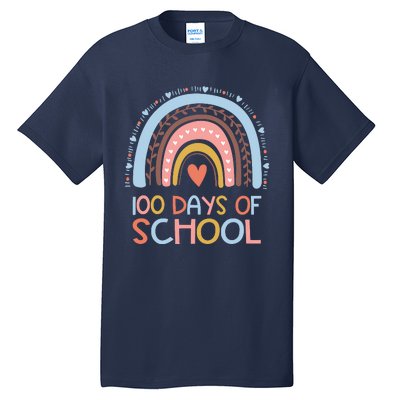 100th Day Of School Teachers 100 Days Smarter Rainbow Wo Tall T-Shirt