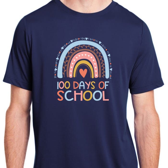 100th Day Of School Teachers 100 Days Smarter Rainbow Wo Adult ChromaSoft Performance T-Shirt