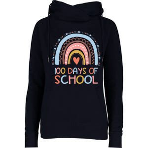 100th Day Of School Teachers 100 Days Smarter Rainbow Wo Womens Funnel Neck Pullover Hood