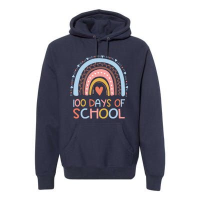 100th Day Of School Teachers 100 Days Smarter Rainbow Wo Premium Hoodie