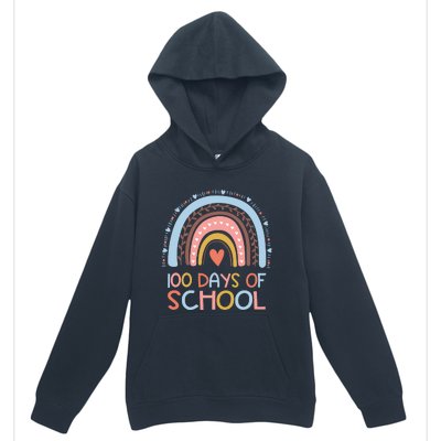 100th Day Of School Teachers 100 Days Smarter Rainbow Wo Urban Pullover Hoodie