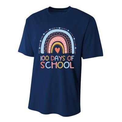 100th Day Of School Teachers 100 Days Smarter Rainbow Wo Performance Sprint T-Shirt