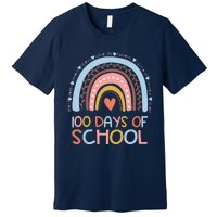 100th Day Of School Teachers 100 Days Smarter Rainbow Wo Premium T-Shirt