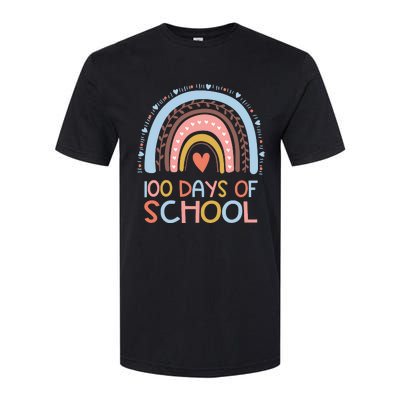 100th Day Of School Teachers 100 Days Smarter Rainbow Wo Softstyle CVC T-Shirt