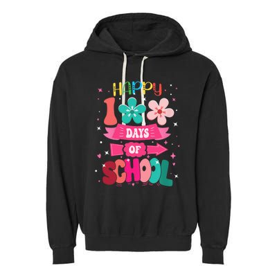 100 Days Of School Girl 100th Day Of School Garment-Dyed Fleece Hoodie