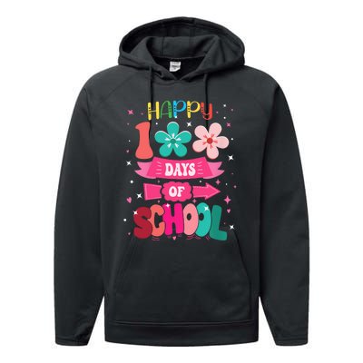 100 Days Of School Girl 100th Day Of School Performance Fleece Hoodie