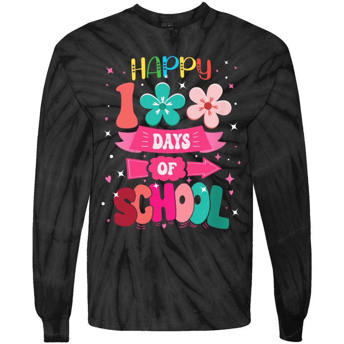 100 Days Of School Girl 100th Day Of School Tie-Dye Long Sleeve Shirt