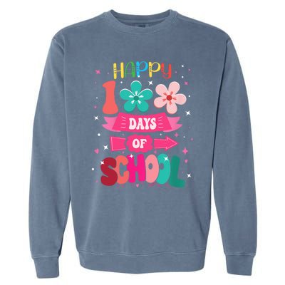 100 Days Of School Girl 100th Day Of School Garment-Dyed Sweatshirt