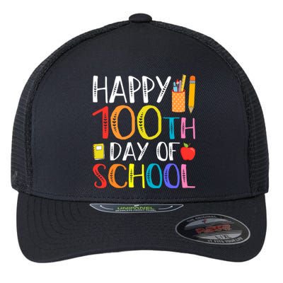 100 Days Of School Teacher And Student Flexfit Unipanel Trucker Cap