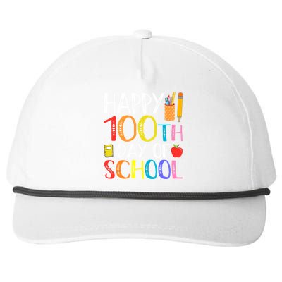 100 Days Of School Teacher And Student Snapback Five-Panel Rope Hat