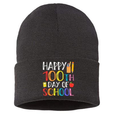 100 Days Of School Teacher And Student Sustainable Knit Beanie