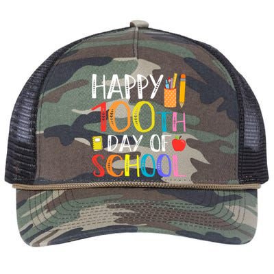 100 Days Of School Teacher And Student Retro Rope Trucker Hat Cap