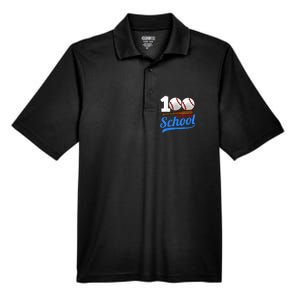 100 Days Of School Baseball 100th Day Men's Origin Performance Pique Polo