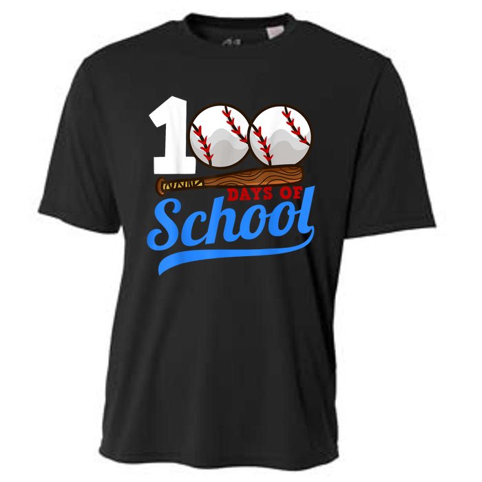 100 Days Of School Baseball 100th Day Cooling Performance Crew T-Shirt