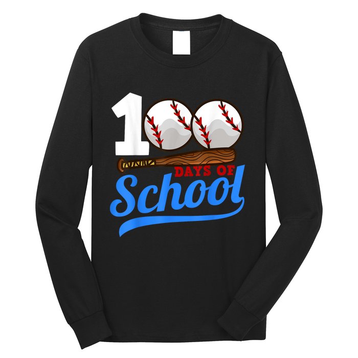 100 Days Of School Baseball 100th Day Long Sleeve Shirt