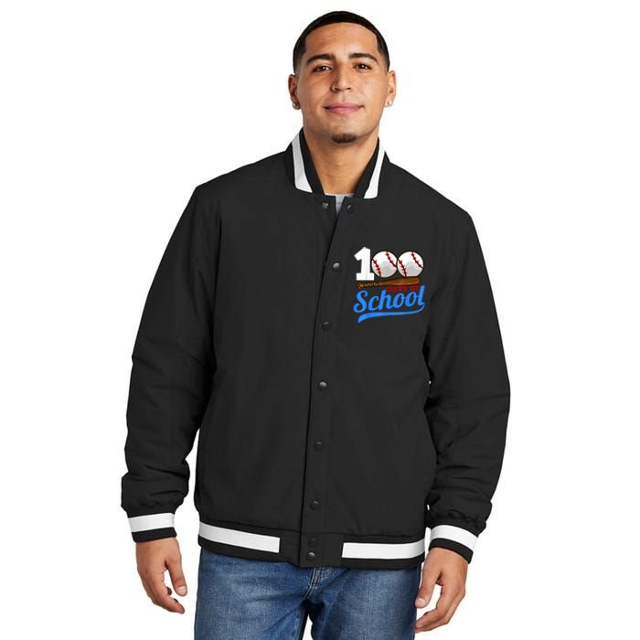 100 Days Of School Baseball 100th Day Insulated Varsity Jacket