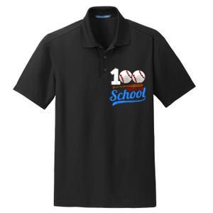 100 Days Of School Baseball 100th Day Dry Zone Grid Polo