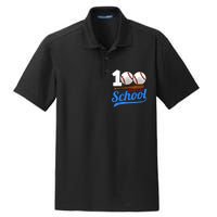 100 Days Of School Baseball 100th Day Dry Zone Grid Polo