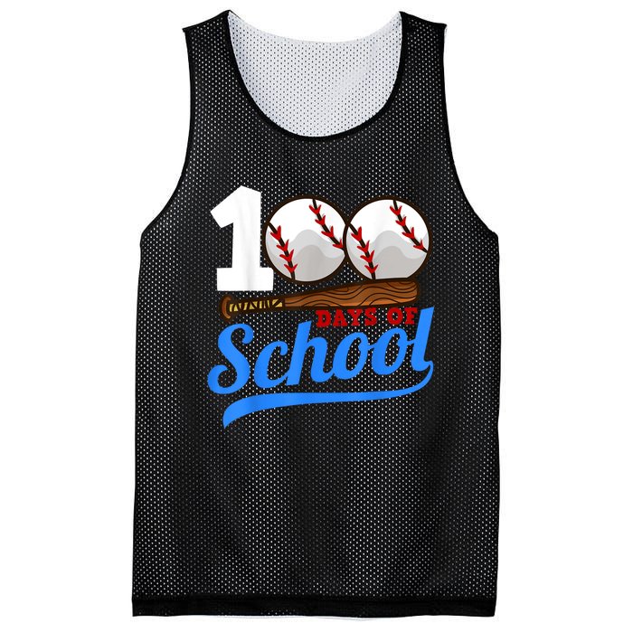 100 Days Of School Baseball 100th Day Mesh Reversible Basketball Jersey Tank