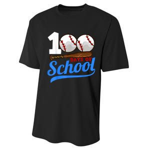 100 Days Of School Baseball 100th Day Performance Sprint T-Shirt