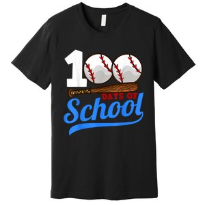 100 Days Of School Baseball 100th Day Premium T-Shirt