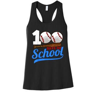 100 Days Of School Baseball 100th Day Women's Racerback Tank