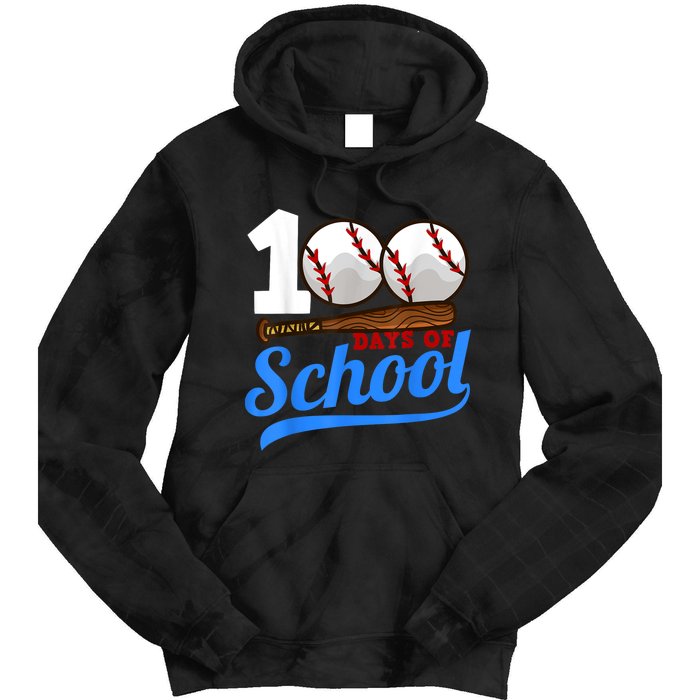 100 Days Of School Baseball 100th Day Tie Dye Hoodie