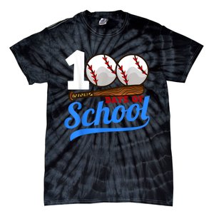 100 Days Of School Baseball 100th Day Tie-Dye T-Shirt