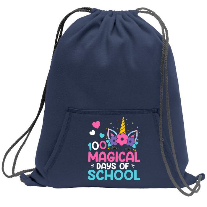 100th Day Of Kindergarten For Girls 100 Magical Days Sweatshirt Cinch Pack Bag